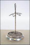 A silver hallmarked ladies hat / stick pin stand w