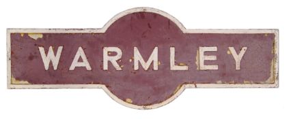 WARMLEY STATION RAILWAY SIGN
