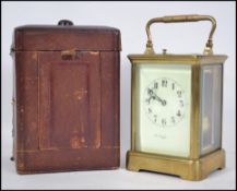 French brass carriage clock, the Roman dial with s