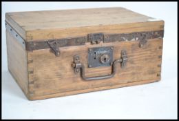A vintage 20th century pine ammunition / cartridge
