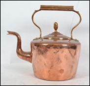 A 19th century EV Wilkes copper teapot of large fo
