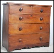 A Victorian mahogany 2 over 3 19th century chest o