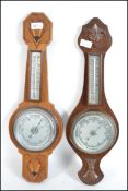 A 1930's Art Deco banjo barometer with circular di