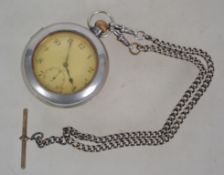 A silver hallmarked open faced crown wind pocket w