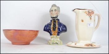 A group of ceramics to include a Crown Ducal fruit