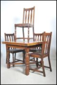 A set of 4 1930's Art Deco dining chairs together