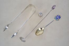 A pair of heavy silver hallmarked Victorian sugar