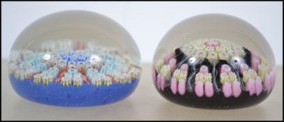 2 believed early 20th century millefiori paperweig