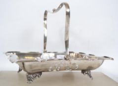 A silver hallmarked Edwardian dish, fret work pane