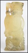 A Chinese  jade carved sculpture of an old man / v