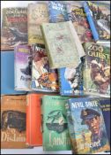 A collection of vintage adventure hardback novels