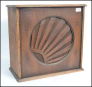 A 1930's oak Art Deco gramaphone - radiogram speak