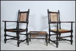 A good pair of Victorian oak Jacobean style berger
