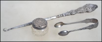 A silver hallmarked pair of sugar nips Birmingham