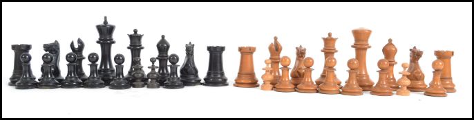 A Jaques & Son Staunton pattern boxwood and ebony