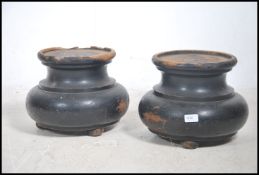 A pair of large believed 19th century Chinese ebon