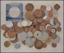 A small collection of world coins dating from the