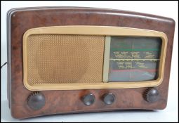 A vintage 1930's Art Deco marbled brown bakelite r