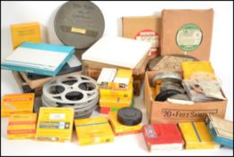 A collection of vintage cine films many within can