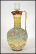 A Doulton Slaters Patent stoneware Art Nouveau ewer jug - vase having stunning design over yellow