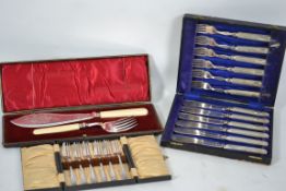 A Victorian silver hallmarked cased fish knife and