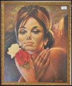 A retro mid century framed and glazed print  after