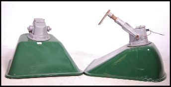 A pair of large mid century intage industrial fact