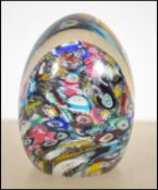 A 19th century dump conincal millefiori paperweigh