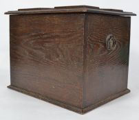 A late 19th / early 20th century oak bible box hav