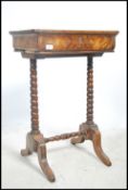 A Victorian walnut and mahogany marquetry inlaid g