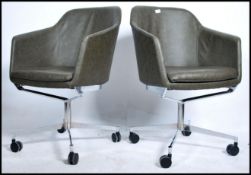 A pair of matching retro 20th century olive green
