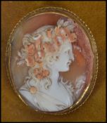 A fine quality 19th century relief carved shell Ca