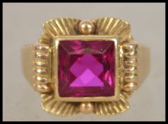 A early 20th century Art Deco 18ct gold ring set w