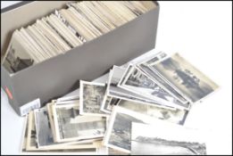 Shoebox of postcards. Approx 750 Black & white rea