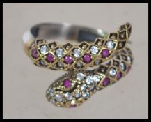 A ladies contemporary silver ring in the form of a