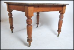 A Victorian country pine farmhouse dining table be