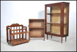 A bespoke handmade walnut magazine rack of solid w