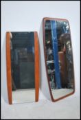 2 retro 1970's teak wood frameless atomic style wa