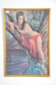 After Lynch. A retro framed print of a maiden - fo