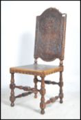 A 19th century Carolean revival hall chair having