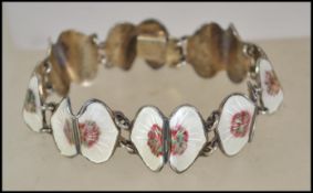 A Norwegian  silver and enamel adorned butterfly b