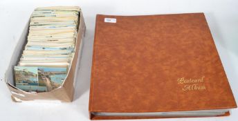 British postcard collection in album & shoebox. To