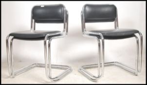 A set of 4 Zoeftig retro 1970's cantilever chrome