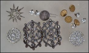 A Victorian French steel cut belt buckle together