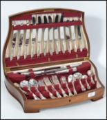 A good silver plated  cased canteen of Cutlery to