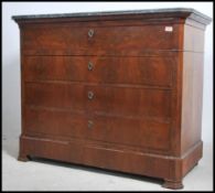 A 19th century French flame mahogany and black/gre