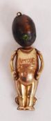 A WW1 rolled gold lucky FUMSUP charm fob with arti