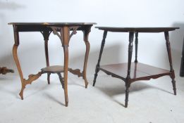A 19th century mahogany centre table raised on tur