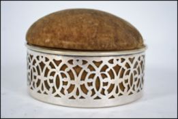 A 19th century fret pierced silver plated hinged t