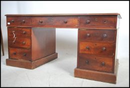 A good sized Victorian mahogany twin pedestal desk
